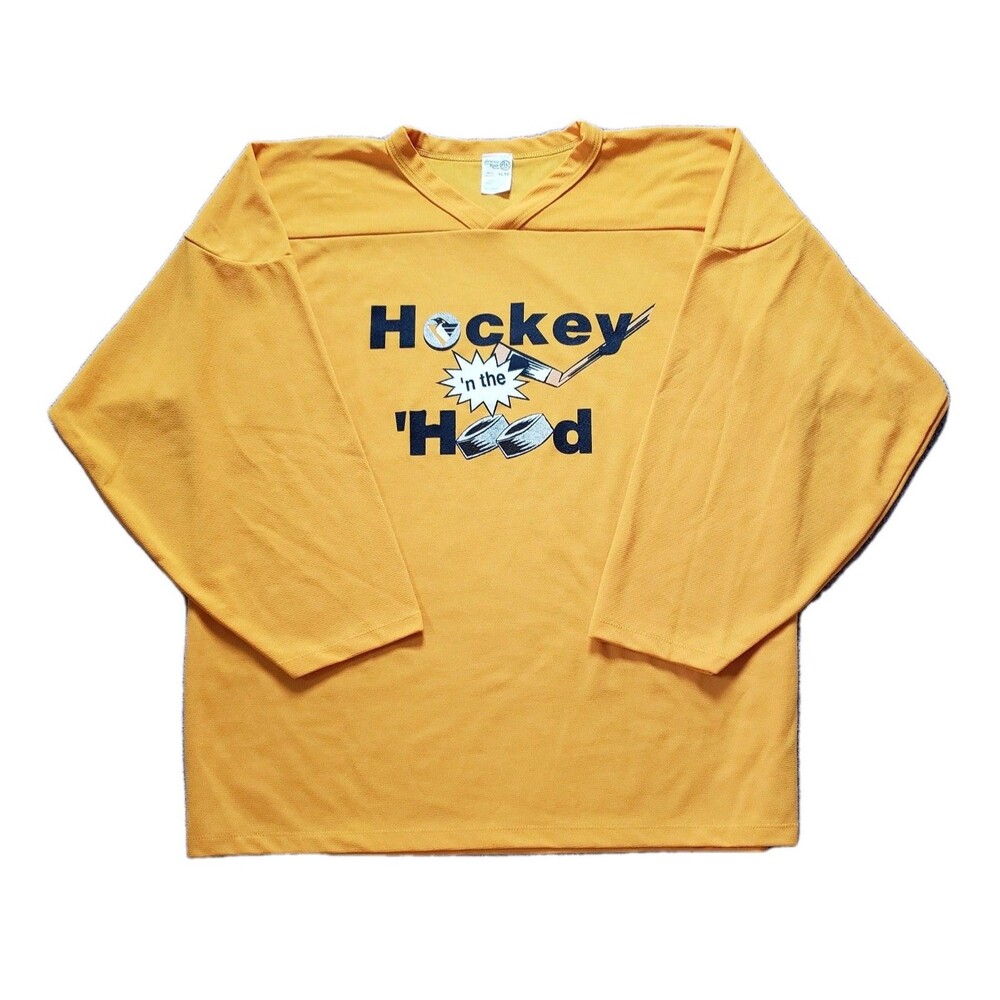 Vintage Y2K Pittsburgh Penguins Hockey 'N The Hood Size XL Mems Yellow Jersey